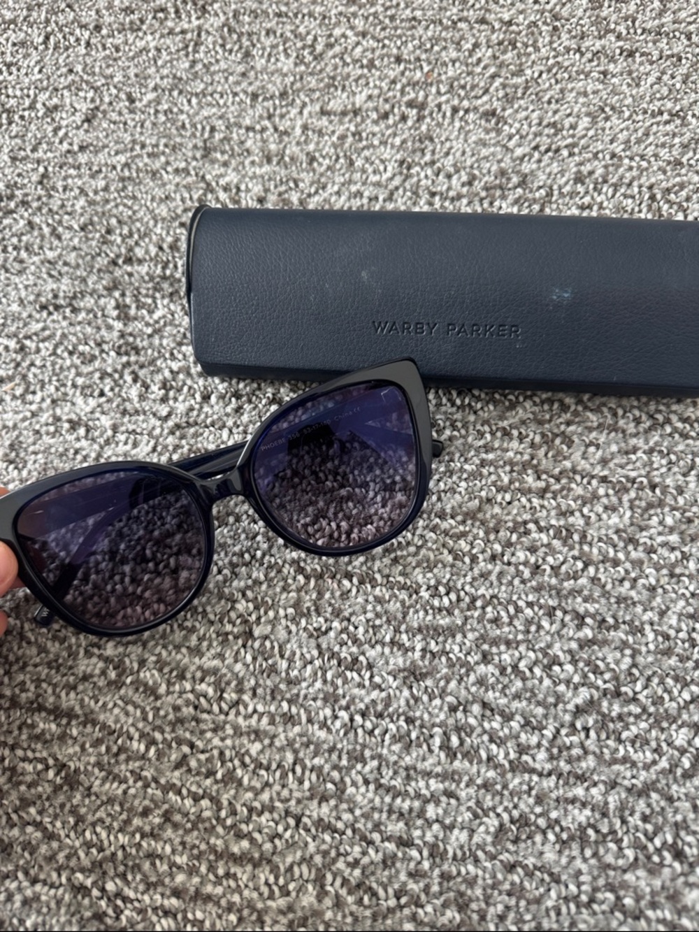 Warby Parker Black Cat-Eye Sunglasses with Dark Lenses